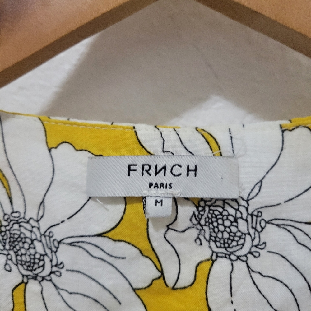 FRNCH Cotton Blend Wrap Top Size Medium - Picture 4 of 6